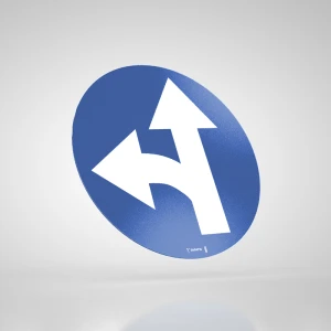 Naklejka Podłogowa: C-7 Nakaz Jazdy Prosto lub w Lewo