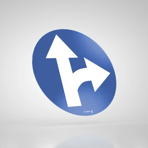 Naklejka Podłogowa: C-6 Nakaz Jazdy Prosto lub w Prawo