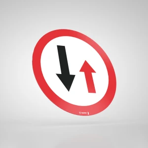 Naklejka Podłogowa BHP: Znak B-31 Pierwszeństwo dla Nadjeżdżających z Przeciwka