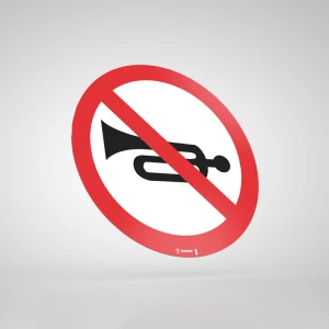 Naklejka Podłogowa BHP: Znak B-29 Zakaz Używania Sygnałów Dźwiękowych