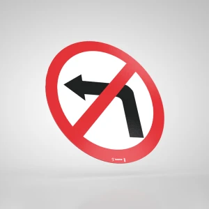 Naklejka Podłogowa BHP: Znak B-21 Zakaz Skręcania w Lewo
