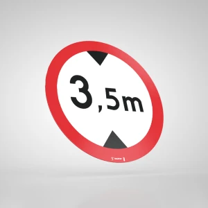 Naklejka Podłogowa BHP: Znak B-16 Zakaz Wjazdu Pojazdów o Wysokości Ponad 3,5M