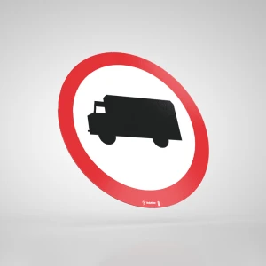 Naklejka Podłogowa BHP: Znak B-5 Zakaz Wjazdu Samochodów Cięzarowych