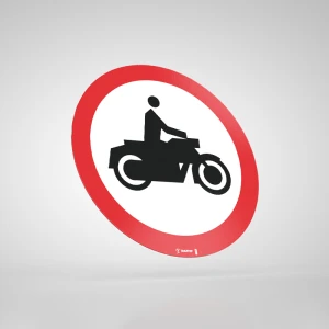 Naklejka Podłogowa BHP: Znak B-4 Zakaz Wjazdu Motocykli