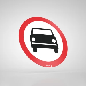 Naklejka Podłogowa BHP: Znak B-3 Zakaz Wjazdu Pojazdów Silnikowych