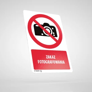 Naklejka Podłogowa BHP z Opisem: Zakaz Fotografowania