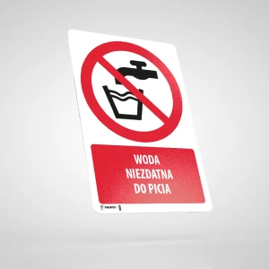 Naklejka Podłogowa BHP z Opisem: Woda Niezdatna do Picia