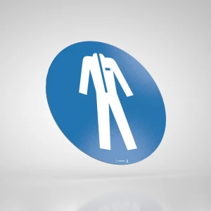 Naklejka Podłogowa BHP: Nakaz Stosowania Odzieży Ochronnej