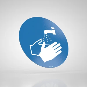 Naklejka Podłogowa BHP: Nakaz Mycia Rąk