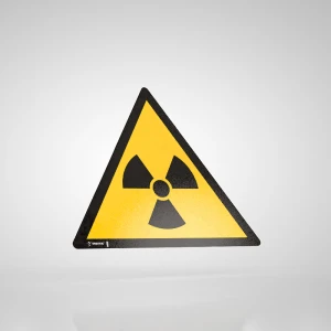Naklejka Podłogowa BHP: Uwaga! Promieniowanie Jonizujące W003