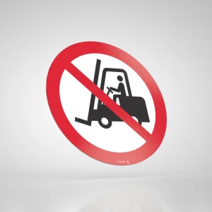 Naklejka Podłogowa BHP: Zakaz Ruchu Wózków Widłowych