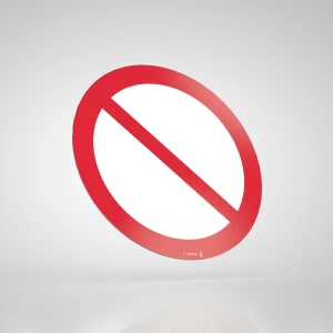 Naklejka Podłogowa BHP: Ogólny Znak Zakazu