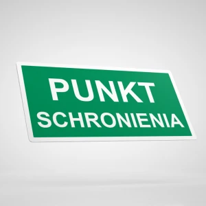 Tabliczka Napis Punkt Schronienia 20 x 10 cm