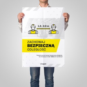 Plakat Zachowaj Odległość