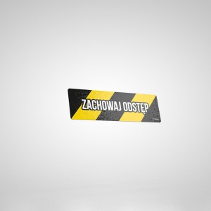 Naklejka BHP - Zachowaj Odstęp Pasy