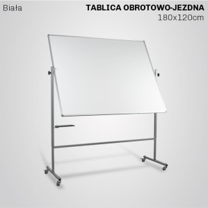 Tablica Obrotowo-Jezdna Dwustronna Suchościeralna Magnetyczna - bez Grafiki | 180 x 120 cm