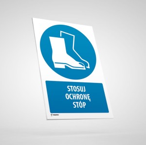 Stosuj Ochronę Stóp - Tabliczka Informacyjna BHP: M008O