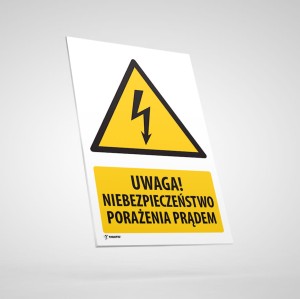 Niebezpieczeństwo Porażenia Prądem - Tabliczka Informacyjna BHP: W012O