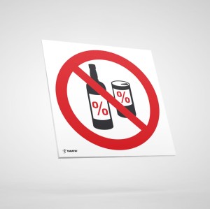 Zakaz Spożywania Alkoholu - Tabliczka Informacyjna, Piktogram BHP bez Opisu: PU017