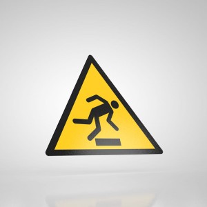 Naklejka Informacyjna BHP: Uwaga! Niebezpieczeństwo Potknięcia się W007