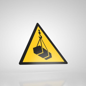 Naklejka Informacyjna BHP: Uwaga! Wiszące Ciężary W015