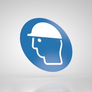 Naklejka Informacyjna BHP: Nakaz Stosowania Ochrony Głowy