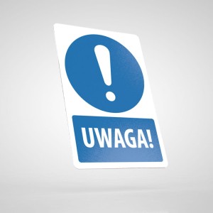 Naklejka Informacyjna BHP z Opisem: Ogólny Znak Nakazu