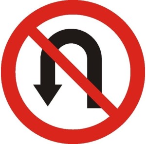 Naklejka Informacyjna BHP: Znak B-23 Zakaz Zawracania