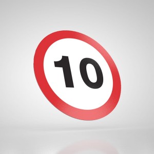 Naklejka Informacyjna: B-33 Ograniczenie Prędkości 10km/h