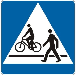 Naklejka Informacyjna: D-6B Przejście dla Pieszych i Przejazd dla Rowerzystów