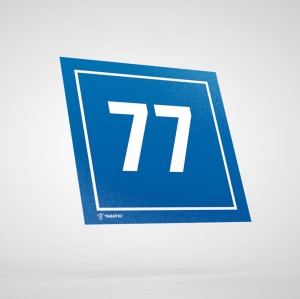 Naklejka Informacyjna: Numer 77
