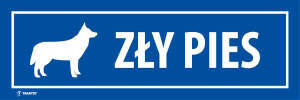 Naklejka Informacyjna: Zły Pies