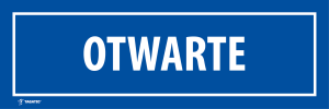 Naklejka Informacyjna: Otwarte