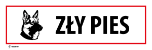 Naklejka Informacyjna: Zły Pies