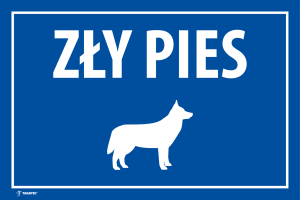 Naklejka Informacyjna: Zły Pies