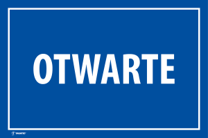 Naklejka Informacyjna: Otwarte