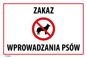 Naklejka Informacyjna: Zakaz Wprowadzania Psów