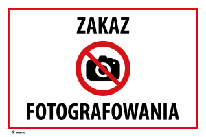 Naklejka Informacyjna: Zakaz Fotografowania