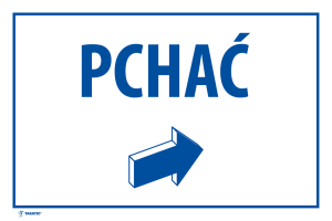 Naklejka Informacyjna: Pchać (Strzałka)