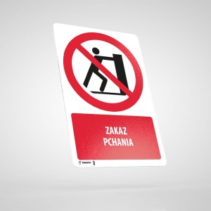 Naklejka Informacyjna BHP z Opisem: Zakaz Pchania