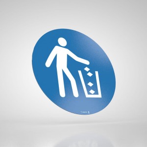 Naklejka Informacyjna BHP: Nakaz Używania Kosza na Śmieci