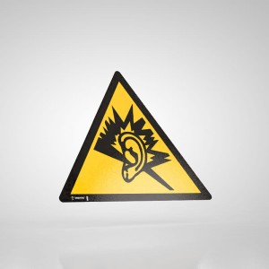 Naklejka Informacyjna BHP: Ostrzeżenie przed Silnym Hałasem WU001