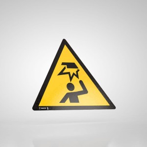 Naklejka Informacyjna BHP: Ostrzeżenie przed Uderzeniem w Głowę W020