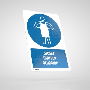Stosuj Fartuch Ochronny - Naklejka Podłogowa BHP z Opisem M026O