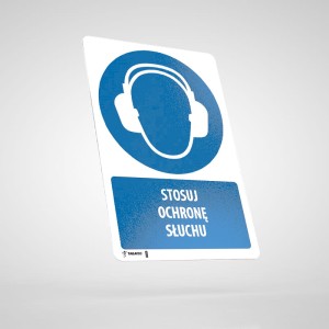 Stosuj Ochronę Słuchu - Naklejka Podłogowa BHP z Opisem M004O
