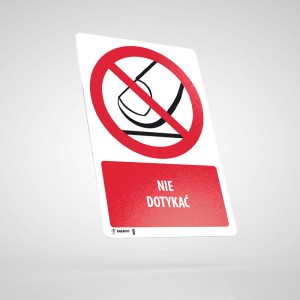Naklejka Podłogowa BHP z Opisem: Nie Dotykać