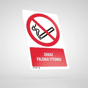 Naklejka Podłogowa BHP z Opisem: Zakaz Palenia Tytoniu