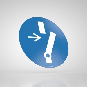 Naklejka Podłogowa BHP: Odłącz przed Przystąpieniem do Konserwacji lub Naprawy