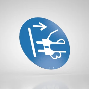 Naklejka Podłogowa BHP: Nakaz Odłączenia Urządzenia od Sieci Elektrycznej