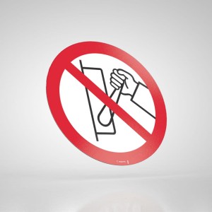 Naklejka Podłogowa BHP: Zakaz Uruchamiania Maszyny (Urządzenia)